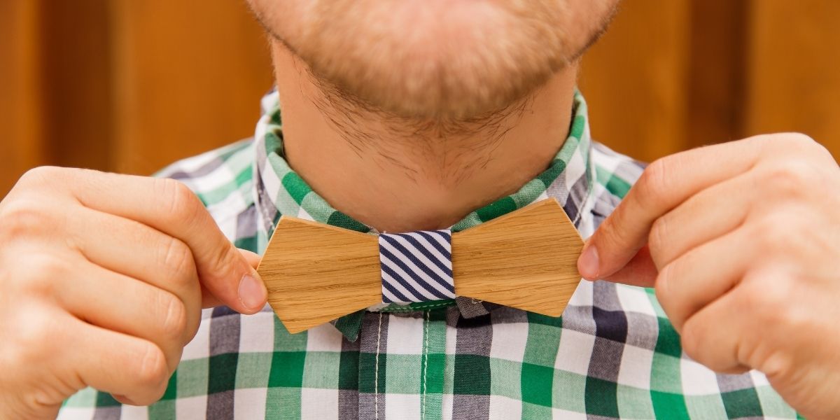 Nœud Papillon En Bois Fabriqué à La Main – Modèle Unique Et Personnalisable – Idéal Mariage, Cérémonie